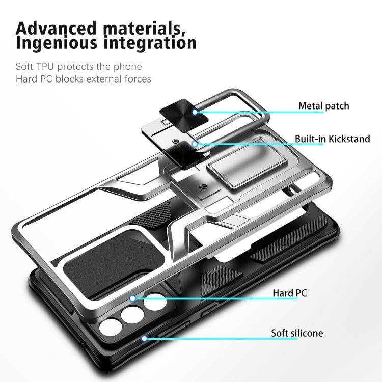 For Samsung Galaxy Note20 Ultra Armor 2 in 1 PC + TPU Magnetic Shockproof Case with Foldable Holder