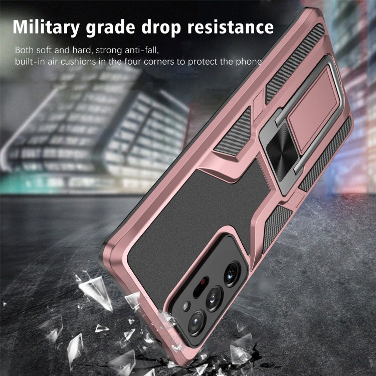 For Samsung Galaxy Note20 Ultra Armor 2 in 1 PC + TPU Magnetic Shockproof Case with Foldable Holder