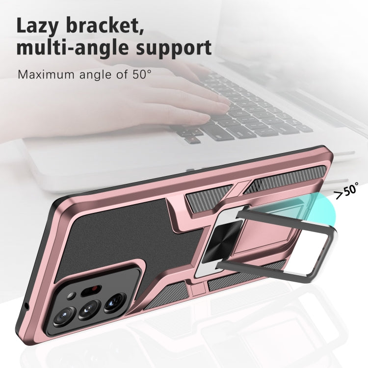 For Samsung Galaxy Note20 Ultra Armor 2 in 1 PC + TPU Magnetic Shockproof Case with Foldable Holder