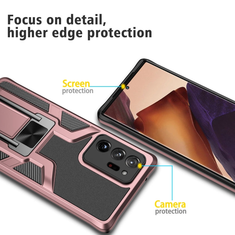 For Samsung Galaxy Note20 Ultra Armor 2 in 1 PC + TPU Magnetic Shockproof Case with Foldable Holder