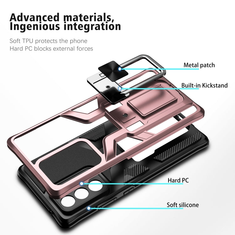 For Samsung Galaxy Note20 Ultra Armor 2 in 1 PC + TPU Magnetic Shockproof Case with Foldable Holder