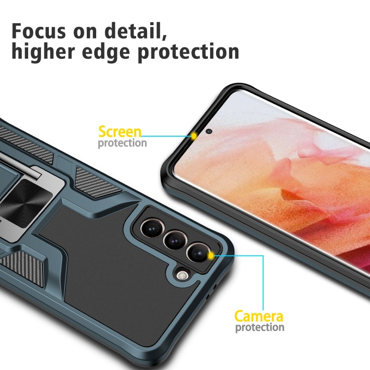 For Samsung Galaxy S21 5G Armor 2 in 1 PC + TPU Magnetic Shockproof Case with Foldable Holder