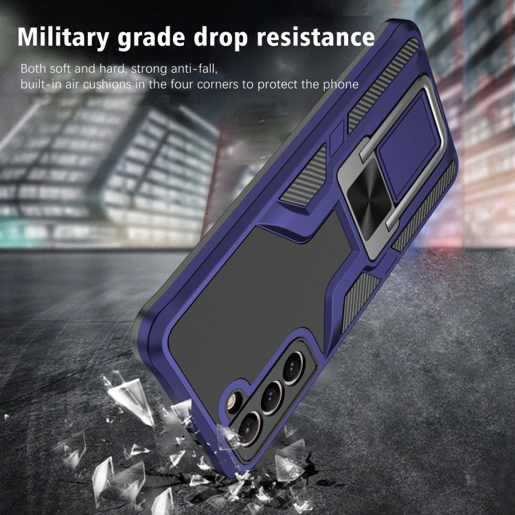 For Samsung Galaxy S21 5G Armor 2 in 1 PC + TPU Magnetic Shockproof Case with Foldable Holder