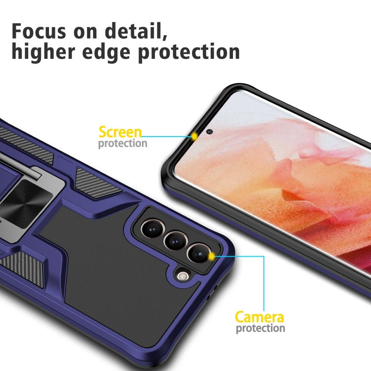 For Samsung Galaxy S21 5G Armor 2 in 1 PC + TPU Magnetic Shockproof Case with Foldable Holder