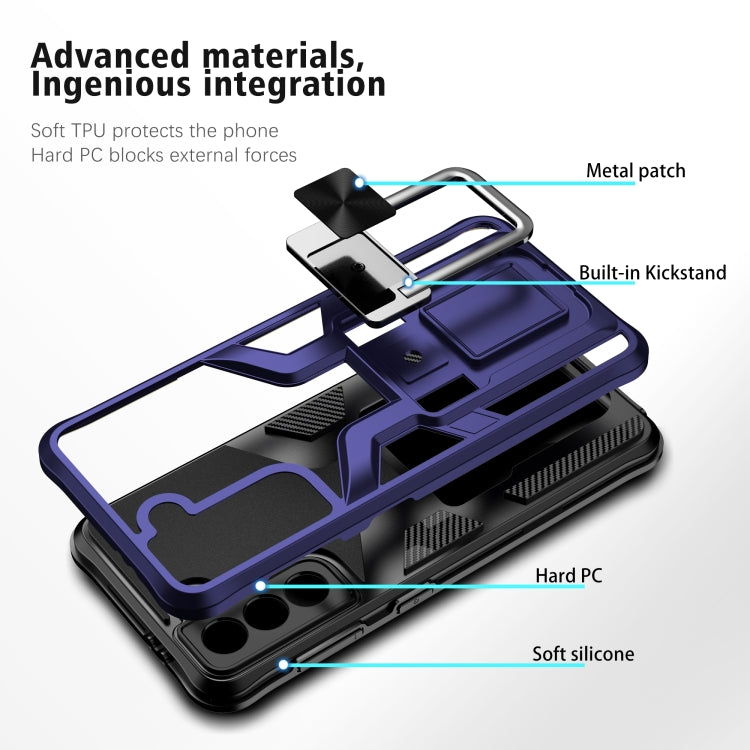 For Samsung Galaxy S21 5G Armor 2 in 1 PC + TPU Magnetic Shockproof Case with Foldable Holder