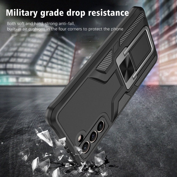 For Samsung Galaxy S21 5G Armor 2 in 1 PC + TPU Magnetic Shockproof Case with Foldable Holder