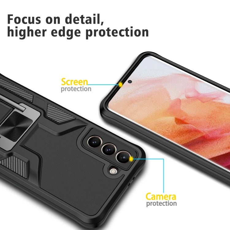For Samsung Galaxy S21 5G Armor 2 in 1 PC + TPU Magnetic Shockproof Case with Foldable Holder