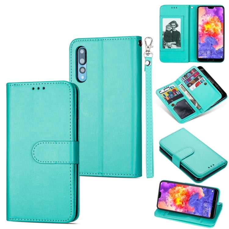 For Huawei P20 Pro Ultra-thin 9 Card Horizontal Flip Leather Case, with Card Slots & Holder & Lanyard