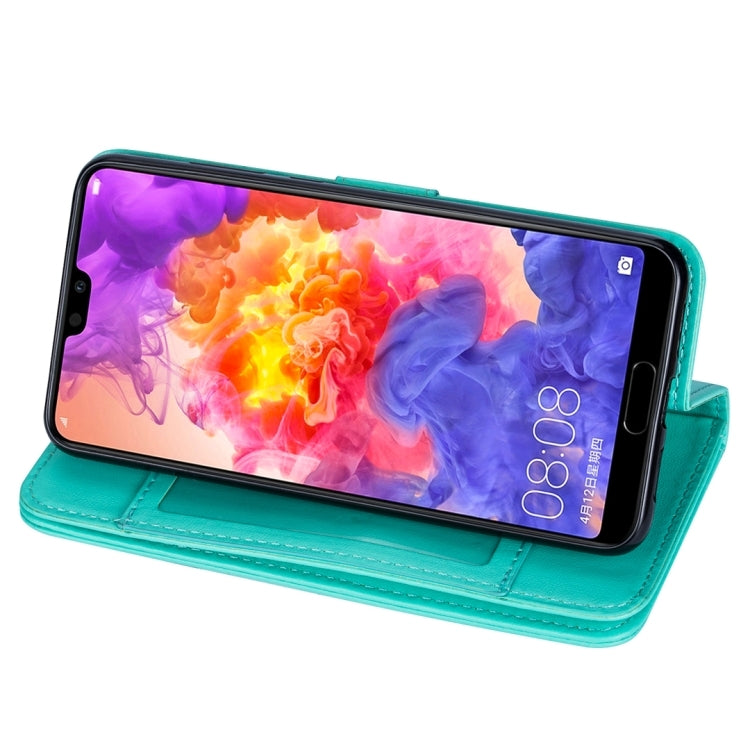 For Huawei P20 Pro Ultra-thin 9 Card Horizontal Flip Leather Case, with Card Slots & Holder & Lanyard