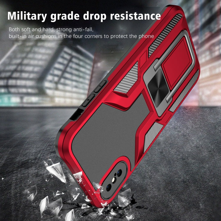 For iPhone XS Max Armor 2 in 1 PC + TPU Magnetic Shockproof Case with Foldable Holder