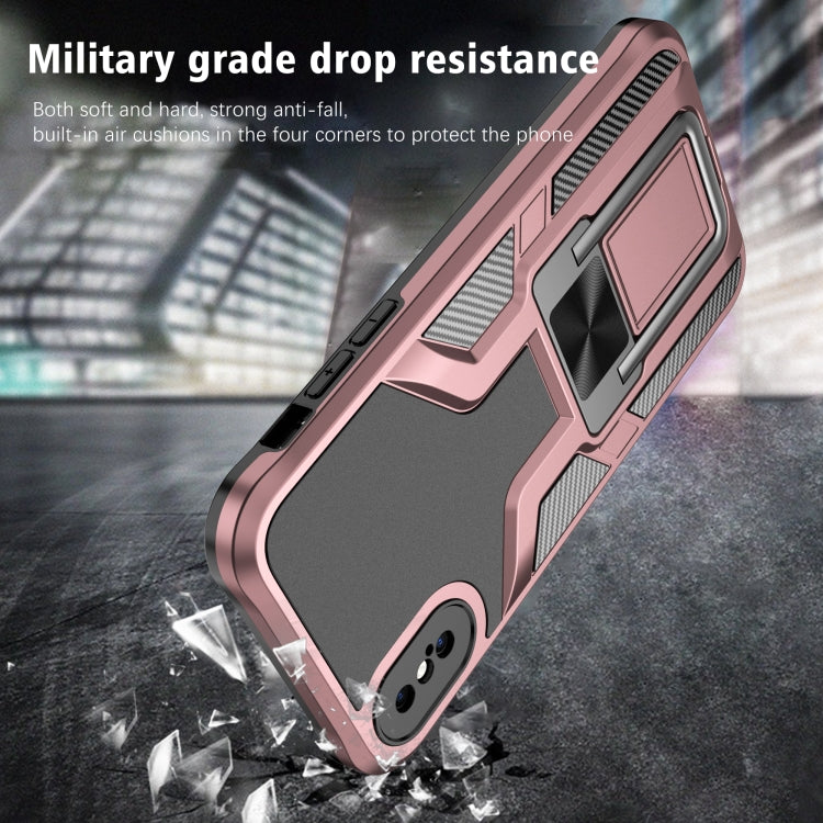 For iPhone XS Max Armor 2 in 1 PC + TPU Magnetic Shockproof Case with Foldable Holder