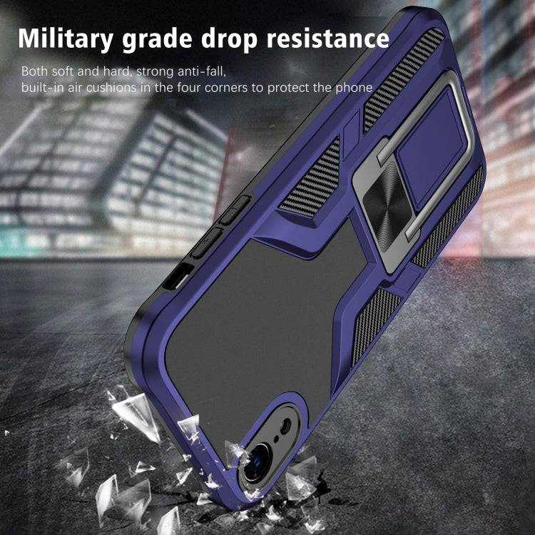 For iPhone XR Armor 2 in 1 PC + TPU Magnetic Shockproof Case with Foldable Holder