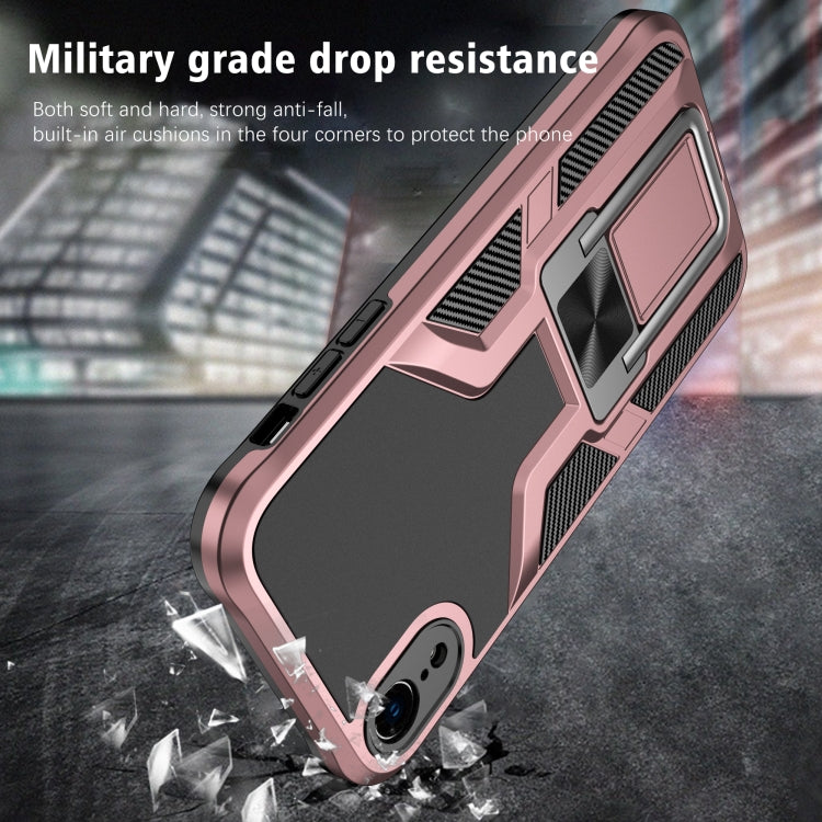 For iPhone XR Armor 2 in 1 PC + TPU Magnetic Shockproof Case with Foldable Holder