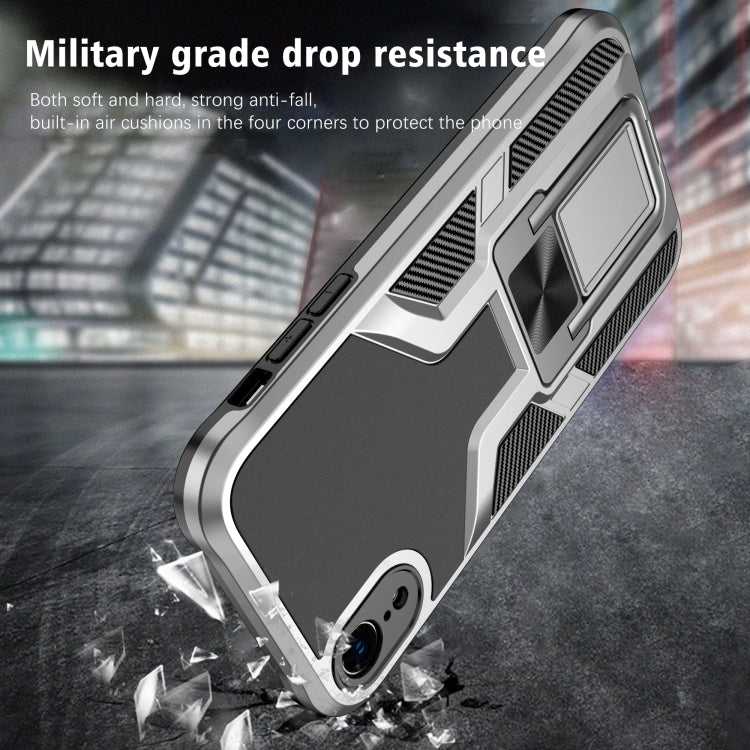 For iPhone XR Armor 2 in 1 PC + TPU Magnetic Shockproof Case with Foldable Holder