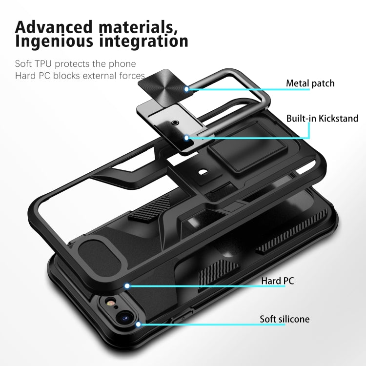 Armor 2 in 1 PC + TPU Magnetic Shockproof Case with Foldable Holder For iPhone 7 / 8