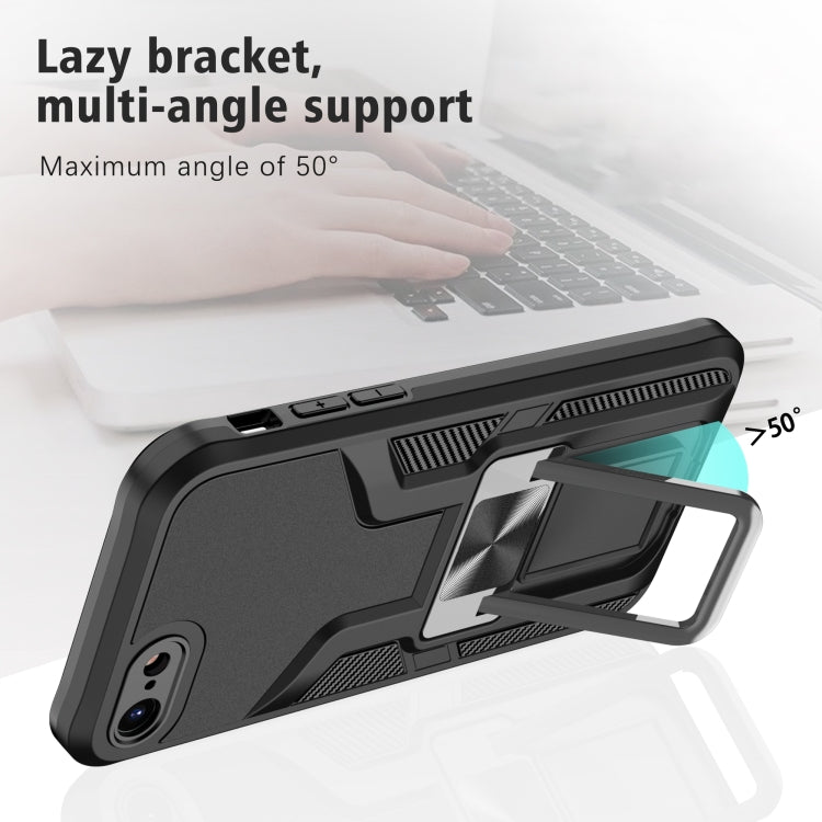 Armor 2 in 1 PC + TPU Magnetic Shockproof Case with Foldable Holder For iPhone 7 / 8