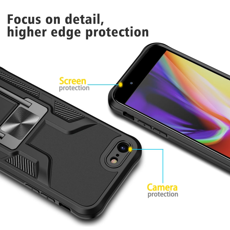 Armor 2 in 1 PC + TPU Magnetic Shockproof Case with Foldable Holder For iPhone 7 / 8
