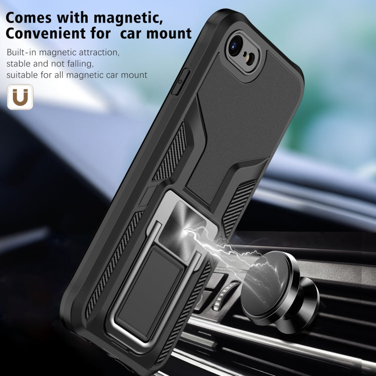Armor 2 in 1 PC + TPU Magnetic Shockproof Case with Foldable Holder For iPhone 7 / 8