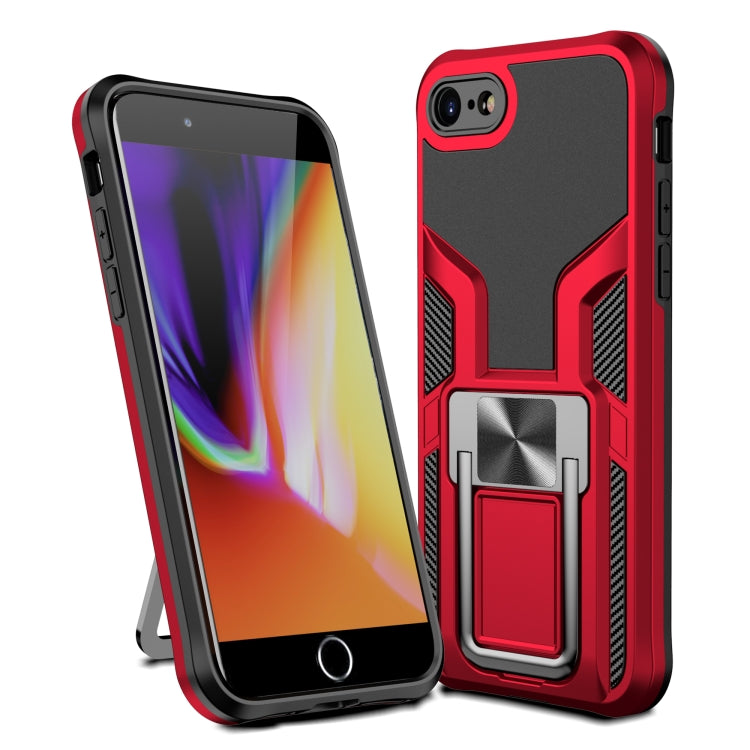 Armor 2 in 1 PC + TPU Magnetic Shockproof Case with Foldable Holder For iPhone 7 / 8