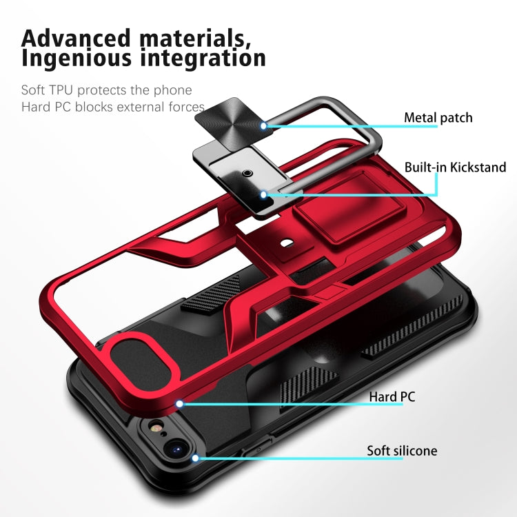 Armor 2 in 1 PC + TPU Magnetic Shockproof Case with Foldable Holder For iPhone 7 / 8
