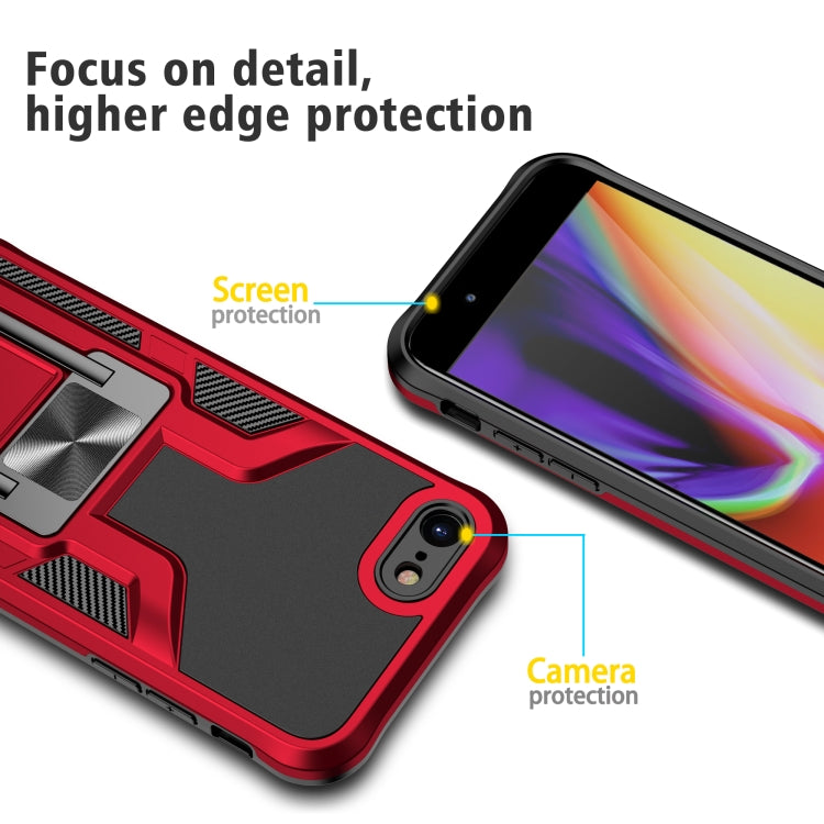 Armor 2 in 1 PC + TPU Magnetic Shockproof Case with Foldable Holder For iPhone 7 / 8