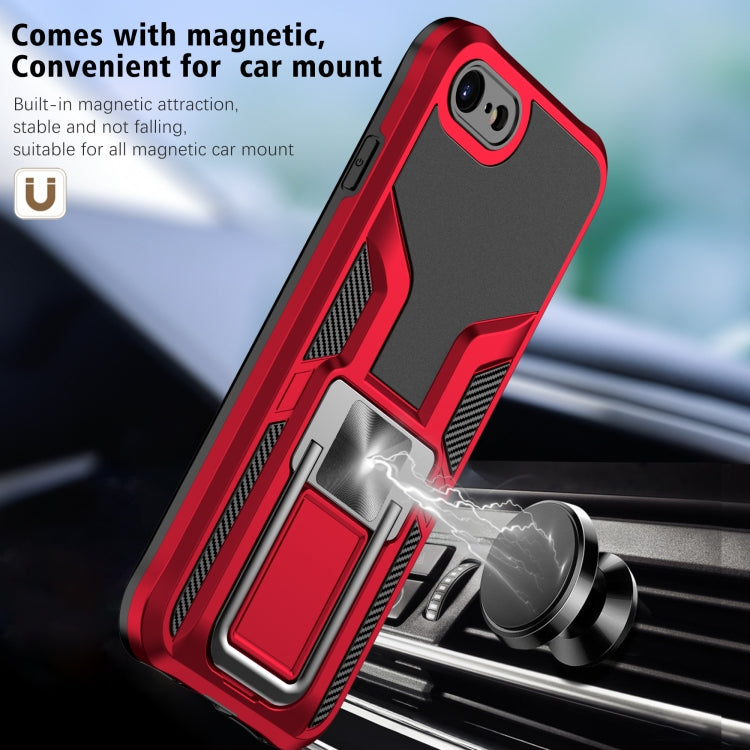 Armor 2 in 1 PC + TPU Magnetic Shockproof Case with Foldable Holder For iPhone 7 / 8