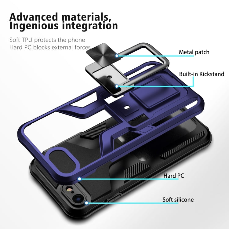 Armor 2 in 1 PC + TPU Magnetic Shockproof Case with Foldable Holder For iPhone 7 / 8