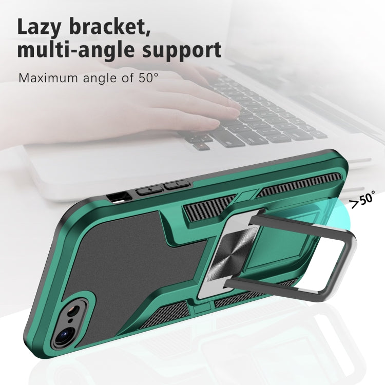Armor 2 in 1 PC + TPU Magnetic Shockproof Case with Foldable Holder For iPhone 7 / 8