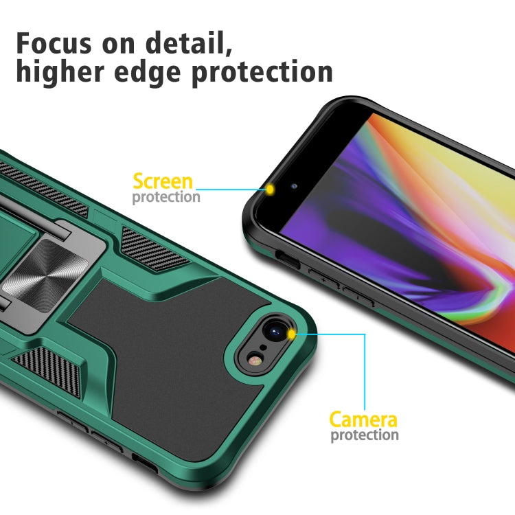 Armor 2 in 1 PC + TPU Magnetic Shockproof Case with Foldable Holder For iPhone 7 / 8