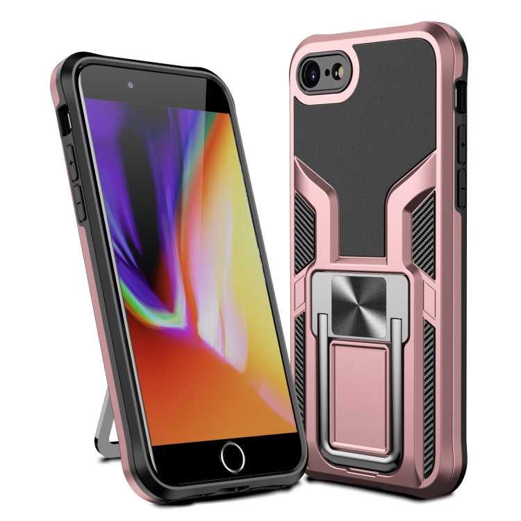 Armor 2 in 1 PC + TPU Magnetic Shockproof Case with Foldable Holder For iPhone 7 / 8