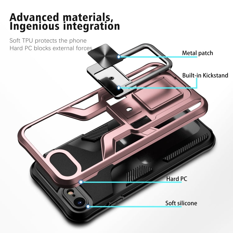 Armor 2 in 1 PC + TPU Magnetic Shockproof Case with Foldable Holder For iPhone 7 / 8