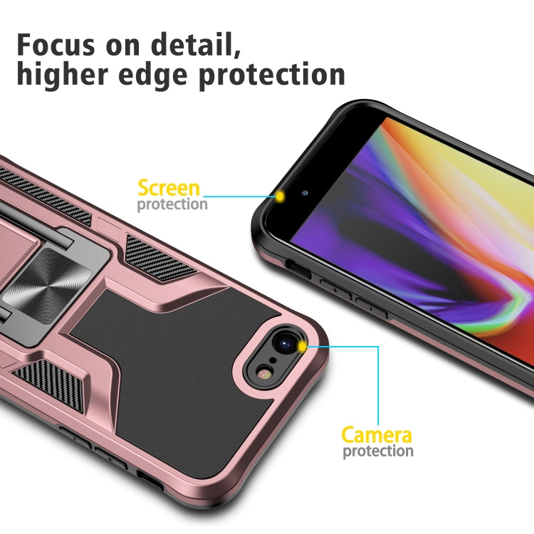 Armor 2 in 1 PC + TPU Magnetic Shockproof Case with Foldable Holder For iPhone 7 / 8