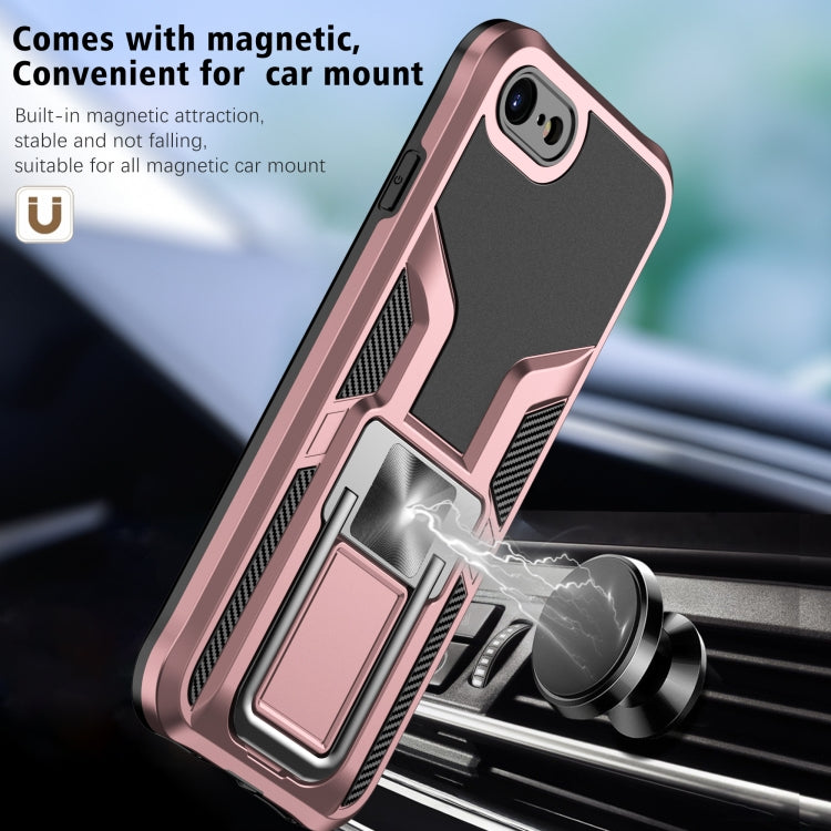 Armor 2 in 1 PC + TPU Magnetic Shockproof Case with Foldable Holder For iPhone 7 / 8