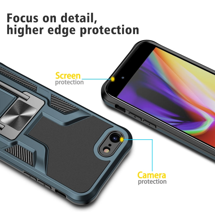 Armor 2 in 1 PC + TPU Magnetic Shockproof Case with Foldable Holder For iPhone 7 / 8