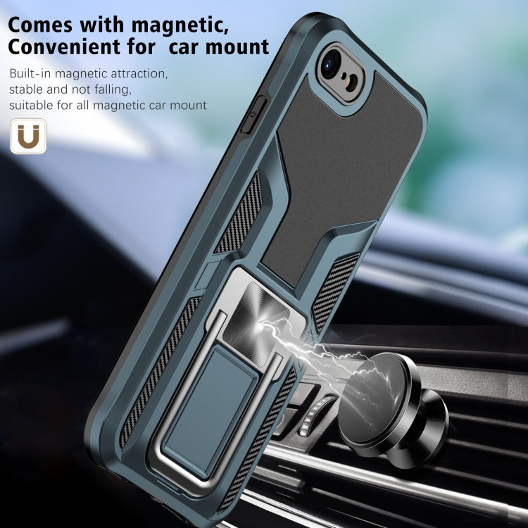 Armor 2 in 1 PC + TPU Magnetic Shockproof Case with Foldable Holder For iPhone 7 / 8