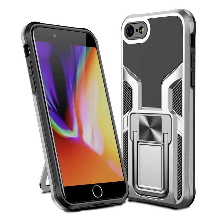 Armor 2 in 1 PC + TPU Magnetic Shockproof Case with Foldable Holder For iPhone 7 / 8