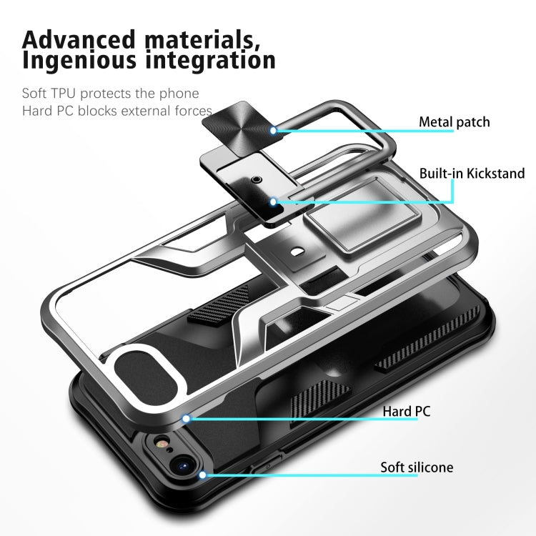 Armor 2 in 1 PC + TPU Magnetic Shockproof Case with Foldable Holder For iPhone 7 / 8