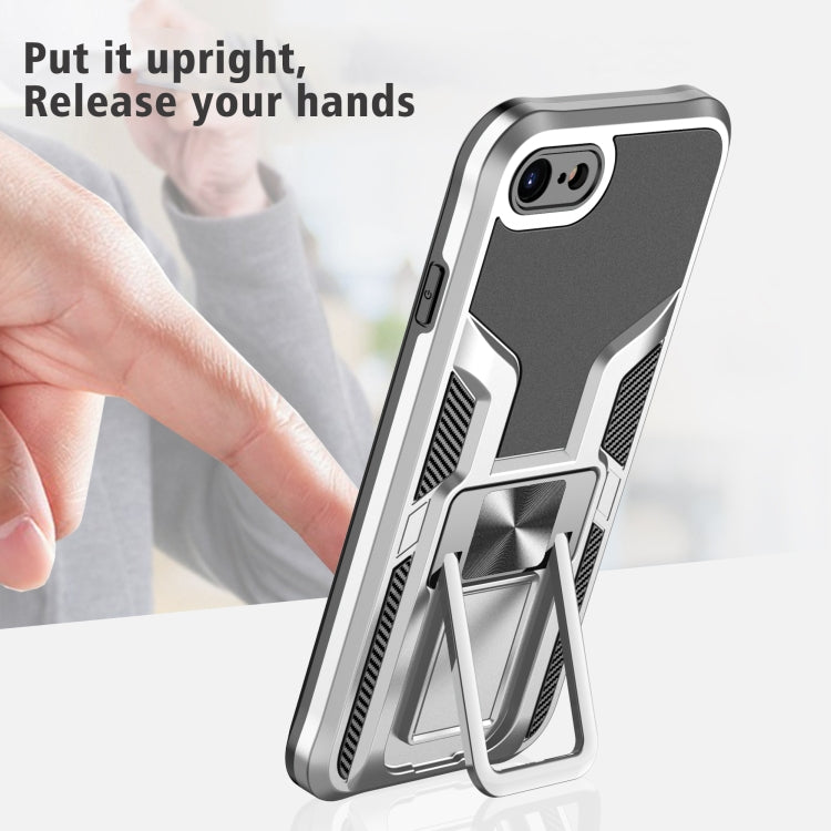 Armor 2 in 1 PC + TPU Magnetic Shockproof Case with Foldable Holder For iPhone 7 / 8