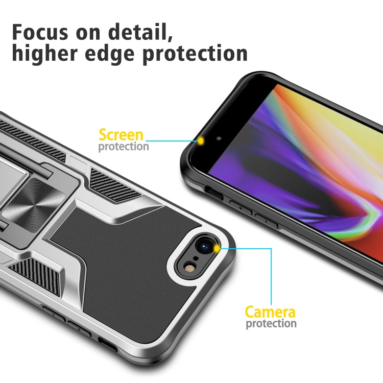 Armor 2 in 1 PC + TPU Magnetic Shockproof Case with Foldable Holder For iPhone 7 / 8