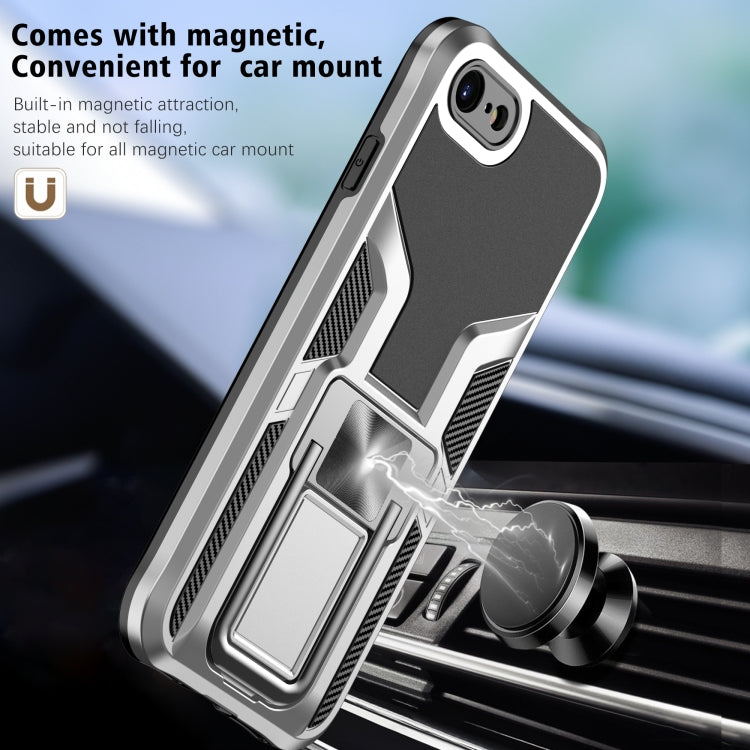 Armor 2 in 1 PC + TPU Magnetic Shockproof Case with Foldable Holder For iPhone 7 / 8