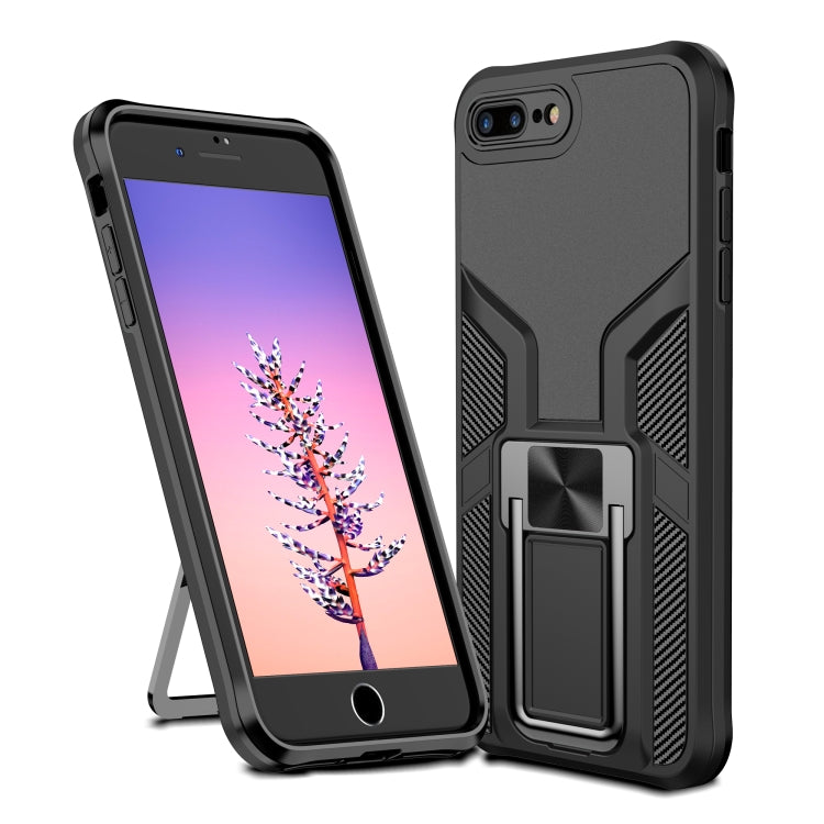 Armor 2 in 1 PC + TPU Magnetic Shockproof Case with Foldable Holder For iPhone 7 Plus / 8 Plus