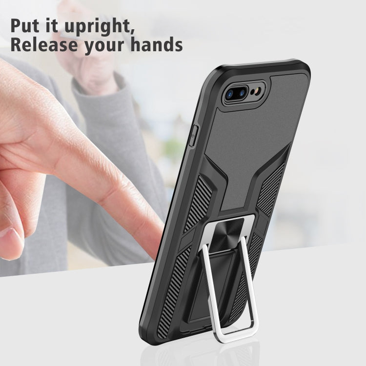Armor 2 in 1 PC + TPU Magnetic Shockproof Case with Foldable Holder For iPhone 7 Plus / 8 Plus