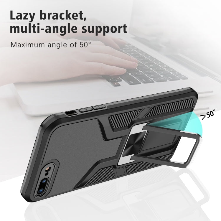 Armor 2 in 1 PC + TPU Magnetic Shockproof Case with Foldable Holder For iPhone 7 Plus / 8 Plus
