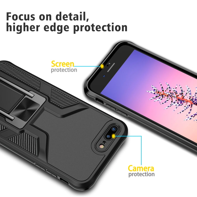 Armor 2 in 1 PC + TPU Magnetic Shockproof Case with Foldable Holder For iPhone 7 Plus / 8 Plus