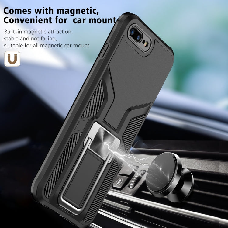 Armor 2 in 1 PC + TPU Magnetic Shockproof Case with Foldable Holder For iPhone 7 Plus / 8 Plus