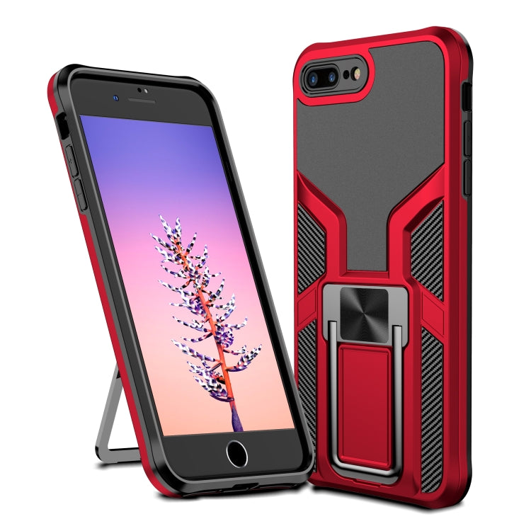 Armor 2 in 1 PC + TPU Magnetic Shockproof Case with Foldable Holder For iPhone 7 Plus / 8 Plus