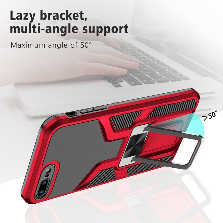 Armor 2 in 1 PC + TPU Magnetic Shockproof Case with Foldable Holder For iPhone 7 Plus / 8 Plus