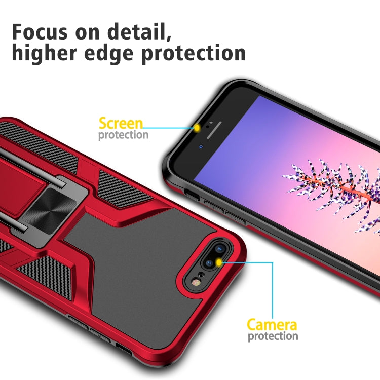 Armor 2 in 1 PC + TPU Magnetic Shockproof Case with Foldable Holder For iPhone 7 Plus / 8 Plus