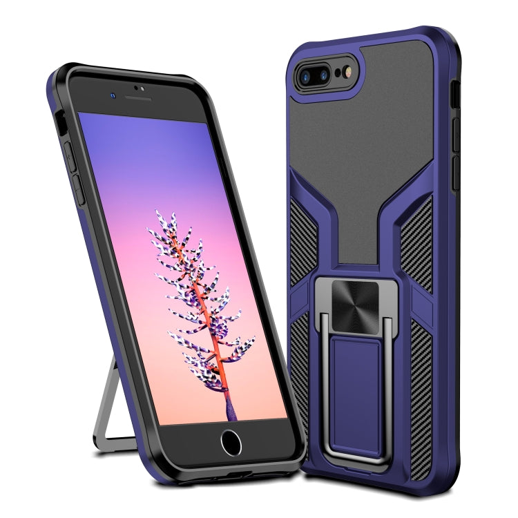 Armor 2 in 1 PC + TPU Magnetic Shockproof Case with Foldable Holder For iPhone 7 Plus / 8 Plus