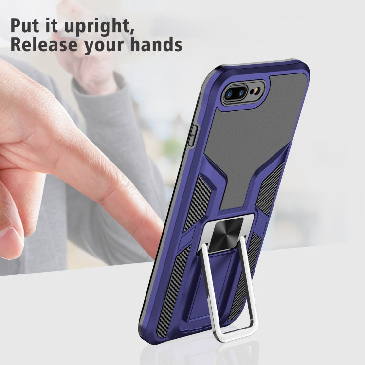 Armor 2 in 1 PC + TPU Magnetic Shockproof Case with Foldable Holder For iPhone 7 Plus / 8 Plus